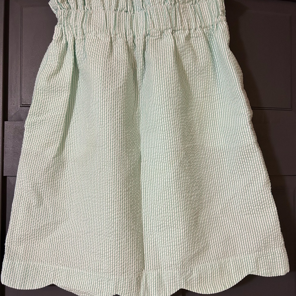 Mint Green Striped seersucker skirt